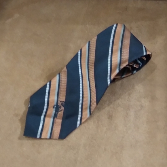 Countess Wara Capper & Capper Collab Striped Black Brown And Grey Repp Tie - Picture 2 of 6